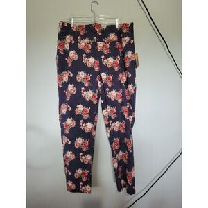 Navy Polka Dot and Floral Print‎ Pants New with Tags Size 2X Plus Size